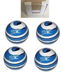 BuyBocceBalls New Listing - Pack of 4 EPCO Candlepin Bowling Balls - Comet Rubber - Royal with White & Black (4 1/2 inch- 2lbs. 6oz.)