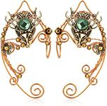 Elf Ear Cuffs for Women, Elven Fairy Earrings Handmade Metal Elf Cuffs Clip Earrings for Fantasy Renaissance Fairy Halloween Costume, Cosplay, Wedding - Yolmina, Brass, No Gemstone