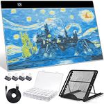 SevenFish B4 Diamond Painting Tools LED Light Box, Ultra-Thin Adjustable Brightness Diamond Art Light Board Light Pad for Tracing, Drawing, Sketching, Animation, Stenciling, 5D Diamond Painting