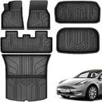 YITAMOTOR Tesla Model Y Floor Mats 2020-2024 Full Set Custom Fit All-Weather Cargo Liners Rear Cargo Automotive Model Y Floor Liners Interior Accessories, Black