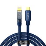 pTron Solero 30W Type-C to 8 Pin iOS Device Fast Charging Cable, Compatible with Iphone 14, 14 Pro, 14 Pro Max, 14 Plus, 13, 13 Pro, 13 Pro Max, 13 Mini,12,12 Pro, Unbreakable Nylon Braid (1M, Blue)