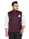 Vastramay Plus Men's Maroon Nehru Jacket_VPLUSMJ054MA_50