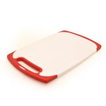 Starfrit 10-Inch x 6-Inch Antibacterial Cutting Board, White and Red