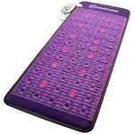 MediCrystal Infrared Heat Mat - Midsize 24"W x 59"L (60x150 cm) - Natural Amethyst Crystals, 53 Agates - Adjustable 30-70°C (86-158°F) - Pulsed Bio Magnetic, Photon Red Light Therapy - Purple 220-240V