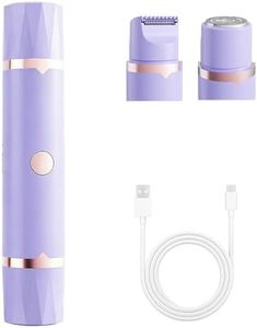 Bikini Trimmer for Women, 2 in 1 Electric Razors for Women, Rechargeable Pubic Body Hair Trimmer Electric Shaver for Legs Body Hair, Waterproof Easy Clean, Ceramic Blade for Underarm Leg Arm (Purple)