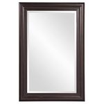 Howard Elliott George Rectangular Oil Rubbed Bronze Wall Mirror, Rectangle Hanging Wood Framed Vanity Mirrors for Home Decor, Living Room, Bathroom, Bedroom, or Hallway, 25 x 33 Inch