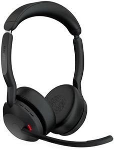 Jabra Evolve2 55 Wireless Headset - Bluetooth - 4X Mic - ANC Active Noise Cancelling in Microphone & Headphones - 18hr Batt - 30m Range - Latest PC Headsets with UC Certification - USB C + Charger