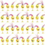 THE TWIDDLERS - 36 Emoji Spring Jump Up Pop Up Toys for Kids, 6cm - Smiley Face Birthday Party Favours with Multicolour Hair, Multipack Goody Bag Fillers and Jumping Toy Gift Set, Classroom Prizes