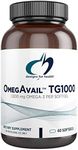 Designs for Health OmegAvail TG1000 - TG (Triglyceride) Fish Oil Supplement with EPA/DHA - Highly Concentrated 1000mg Omega-3 Per Softgel - Natural Lemon Flavor + No Fishy Aftertaste (60 Softgels)