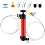 RV Antifreeze Siphon Hand Pump Kit, Liquid Transfer Pump with Two 1 Metre Clear PVC Hoses for Petrol, Oil and Fluids, Fuel Siphon Pumps with 2 Clamps, Camper, Boat Winterization Accessories