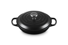 LE CREUSET Signature Enameled Cast Iron Shallow Casserole (26cm, Satin Black)