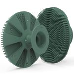 BEAUTAIL Silicone Body Scrubber Shower Bath Cleansing Brush Gentle Exfoliating Scrub Loofah for Women Men Baby Sensitive Skin, Easy to Clean, Lathers Well, More Hygienic, 1 Pack, Olive Green