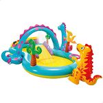 Intex Dinoland Play Center Inflatable Water Play Center, Assorted Model (with and without volcano), Multicoloured, 333x229x112 cm, 280 Litres