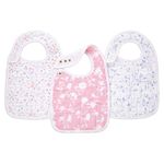 aden + anais Snap Baby Bib, 100% Cotton Muslin, 3 Layer Burp Cloth, Super Soft & Absorbent for Infants, Newborns and Toddlers, Adjustable with Snaps, 3 Pack, ma fleur