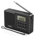 Pecsu Portable Radio AM FM SW, Digital Shortwave Radio with MP3 Player, Mini Radio Supports USB Stick and Micro SD Card, Built-in Speaker, Rechargeable Battery Operated (FAS2)