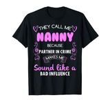 Nanny Partner In Crime Funny Nanny T-Shirt