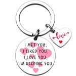 Couples Anniversary Wedding Gifts for Her Him Romantic I Love You Keychain for Women Men Girlfriend Wife Jewelry Pendant from Boyfriend Husband Birthday Christams Stocking Stuffers New Year Keyring,