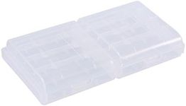 Transparent Hard Plastic Case Holder AA/AAA Battery Storage Box, Clear White (10pcs)