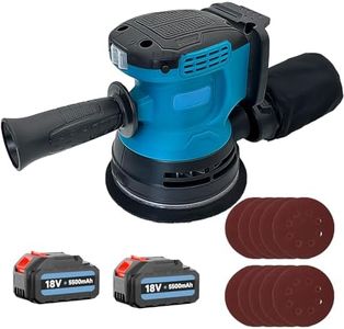 Brushless Cordless Orbital Sander, Compatible with Makita 18V Battery, w/ 2 x 5.5AH Battery, 3 Variable Speeds(7500-15000 U/min), 12x 125mm Sanding Pad, for Sanding Polishing Wood