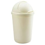 Bullet Bin 50 L with Sliding Lid, Durable Plastic, Waste Disposal, Indoor/Outdoor Use Size: 39 x 39 x 71 cm (Cream)