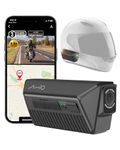 Mio MiVue MP30 GPS Motorbike Dash Cam Front and Rear 2.5K Dual Motorcycle Helmet Camera with GPS Tracking, WiFi, Waterproof, 4.5hr Battery, G-Sensor, Event File Lock, App Control, No-Wire Easy Setup