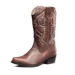 SheSole Women's Western Cowgirl Cowboy Boots Brown Size 7