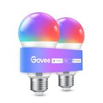 Govee Smart Light Bulbs, WiFi & Bluetooth Color Changing Light Bulbs, Music Sync, 16 Million DIY Colors RGBWW Color Lights Bulb, Work with Alexa, Google Assistant & Govee Home App, 2 Pack