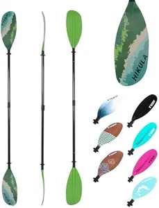 HIKULA Adjustable Carbon Fiber Shaft Kayak Paddle, Kayaking Oars with Reinforced Nylon Blade for Adults, 4 Piece, 86in/220cm to 90in/230cm