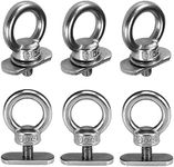 AONTOKY 6 Packs Stainless Steel Kayak Track Mount Tie Down Eyelet Rail for Kayak Canoe Boat Bungee Cord or Ropes