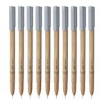 FLAIR Woody Ball Pen Wallet Pack | 0.7 mm Tip Size | Attractive Woody Design | Smooth Ink Flow System With Low-Viscosity Ink | Smudge Free Writing | Black Ink, Set Of 10 Pens