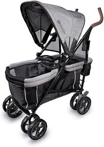 Summer Infant 3Dlite Wagon Convenience Lightweight Stroller for Infants, Accommodates up to 50 Pounds and Holds 2 Children, Black/Gray