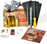 Man Crates Folding Knife Making Kit – Includes Blade, Linen Micarta Handle Scales, Vise, File and More – Great Gifts for Men