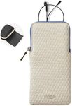Cockatoo Portable Glasses Case, Drop-Resistant Eyewear Storage Pouch, Slim Soft Case for Sunglasses, Elegant Pure White with Cleaning Cloth (Tofu)