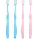 4 Pieces Extra Soft Toothbrushes Micro Nano Manual Toothbrush for Sensitive Gums with 20,000 Extra Soft Bristles for Fragile Gums Adult Kid Children (Blue, Pink)