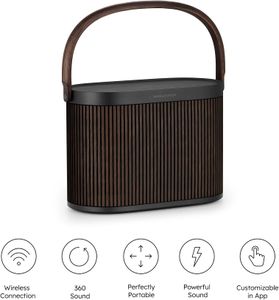 Bang & Olufsen Beosound A5 Portable Bluetooth Speaker – Dark Oak, Wireless Charging, Premium Audio, Long Battery Life