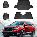 WUDLEP Car Floor Mats and Cargo Trunk Liner Set Fit for Honda CR-V 2017-2021, Non-Slip All-Weather Protection Honda CRV Floor Liner, for Honda CR-V 2017-2021, 1st & 2nd Row & Trunk Liner Full Set
