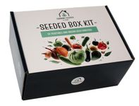 Farming Veggies At Home Seeded Box Kit - Grow Your Own Vegetables and Greens, 30 Seed Packets, 6 Degradable Plant Pots, 6 Bamboo Markers, Gardening Gloves with Claws, Instructions