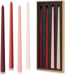 SENSE ISLAND Taper Candles 12'' Colored Candle Sticks Set of 4 Unscented Home Decor Wedding Decorations (Red Shades)