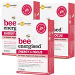 Unbeelievable Health Bee Energised Energy & Focus Supplement - Created by Nutritional Experts - Contains Organic: Bee Pollen, spirulina, Matcha and More - 3 Pack