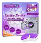 Lavender Fragrance Washing Machine Cleaner Tablet - Pack of 20, Deep Cleaning Tablet for Tub/Drum/Laundry and Effervescent Washing Machine Tablet