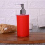 Shenron Multipurpose Bathroom Soap Dispensers - Refillable, Plastic Liquid Soap/Shampoo/Hand Wash Dispenser for Kitchen, Wash-Basin & Bathroom (Red)