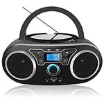 Portable Radio CD Player Boombox,with Bluetooth,FM Radio,USB/MP3/CD-R/CD-RW/WMA Playback, Compact CD Radio Player Stereo System,CD Players for Home Outdoor