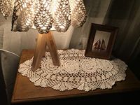 Damanni Oval Cotton Handmade Crochet Lace Table Runner Doilies Table Dresser Scarf Décor,12 Inch by 24 Inch，Beige