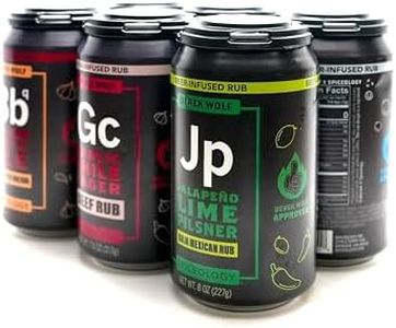 Spiceology - Derek Wolf 6-Pack Beer-Infused BBQ Rub Set - Garlic Chile Lager, Jalapeño Lime Pilsner, Sweet Carolina Blonde, Sticky Bourbon Brown Ale, Big Bad BBQ Ale & Mesquite Peppercorn Lager