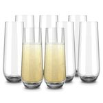 BachpartyGifts Stemless Champagne Flutes, Champagne Glasses, Mimosa Glasses, Set of 8