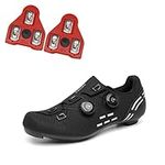 Youcanup Road Cycling Shoes for Men Specialized Bike Shoes Compatible 2 & 3 Bolts SPD Delta Cleats Men's Indoor Cycling Shoes Black