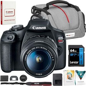 Canon EOS Rebel T7 Digital SLR Camera 18-55mm f/3.5-5.6 is II Kit 2727C002 Bundle with Lexar Premium 64GB SDXC Memory Card, Deco Essentials Camera Bag and Corel Photo Video Suite