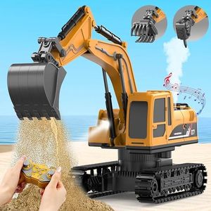 BeiyoQSZ Remote Control Excavator Toy for Kids Adults RC Construction Vehicles Toys for Boy Outdoor Toys for Kids Birthday Halloween