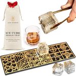 Clear Ice Cube Design Tray - Craft Modern Ice Molds for Bourbon & Cocktails in 5 Seconds - Whiskey Ice Mold Ice Cube Stamp – Bartender Accessories - Clear Ice Cocktails by Ash Harbor (Holidays)