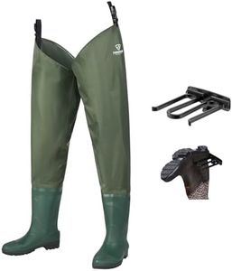 FISHINGSIR Hip Waders Waterproof Hip Boots Cleated 2-Ply Nylon/PVC Fishing Hip Wader